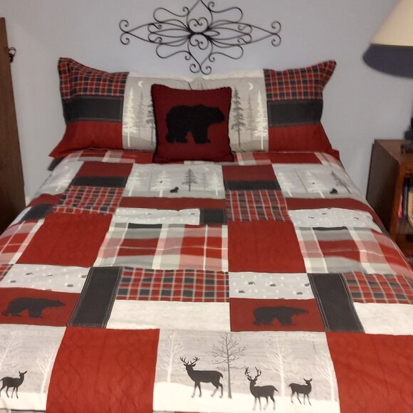 Cuddl Duds Flannel Lodge Comforter Set - Picture 1 of 6